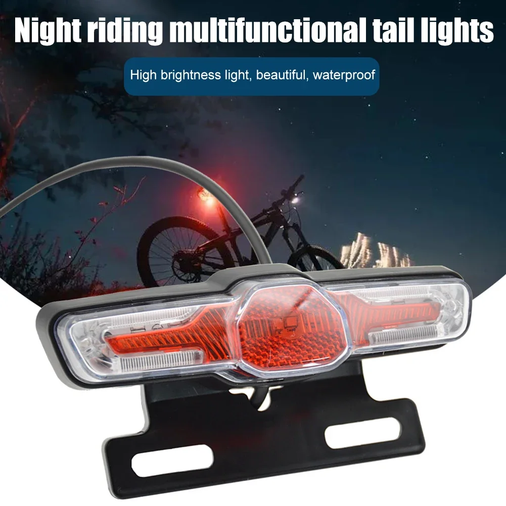 LED E-Bike Front Brake Rear Light Set 24/36/48V Bike Rack Lamp with Horn Headlight Switch Electric Bike Tail Light Accessories