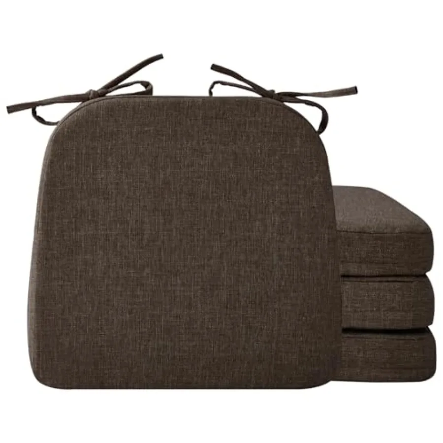 

Chair Cushions for Dining Chairs 2" Thick Seat Cushions for Kitchen Chairs D-Shaped Chair Pads with Washable Cover Ties and Non