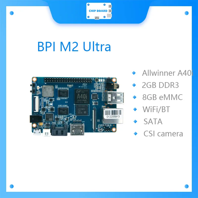 

Banana Pi BPI M2 Ultra Quad Core A40i Allwinner chip Development board with WIFI&BT4.0,EMMC Flash memory on board