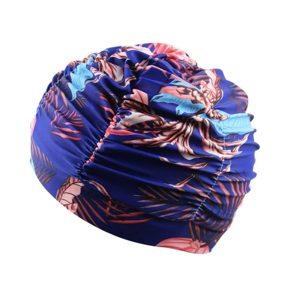 

Большая шапочка для плавания из ткани с принтом, быстросохнущая шапочка для плавания с длинными волосами и горячими источниками, свободный размер, защита ушей, шапочка для купания, подарок