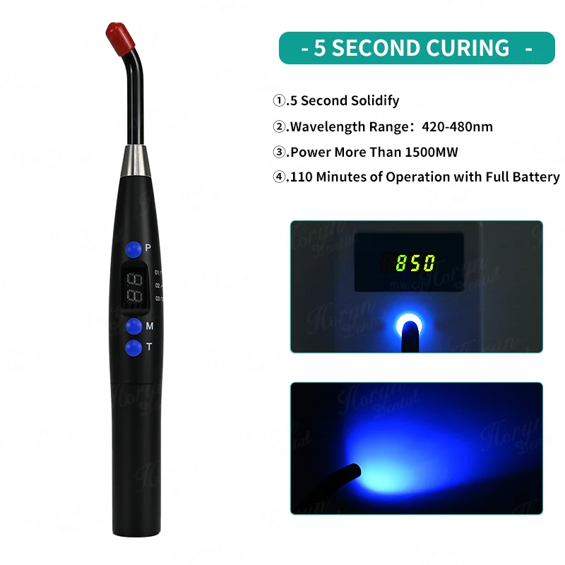 Dental Wireless LED Curing Light Curable Resin Oral Hygiene Cordless Device Led Dental Photopolymerizer Lamp