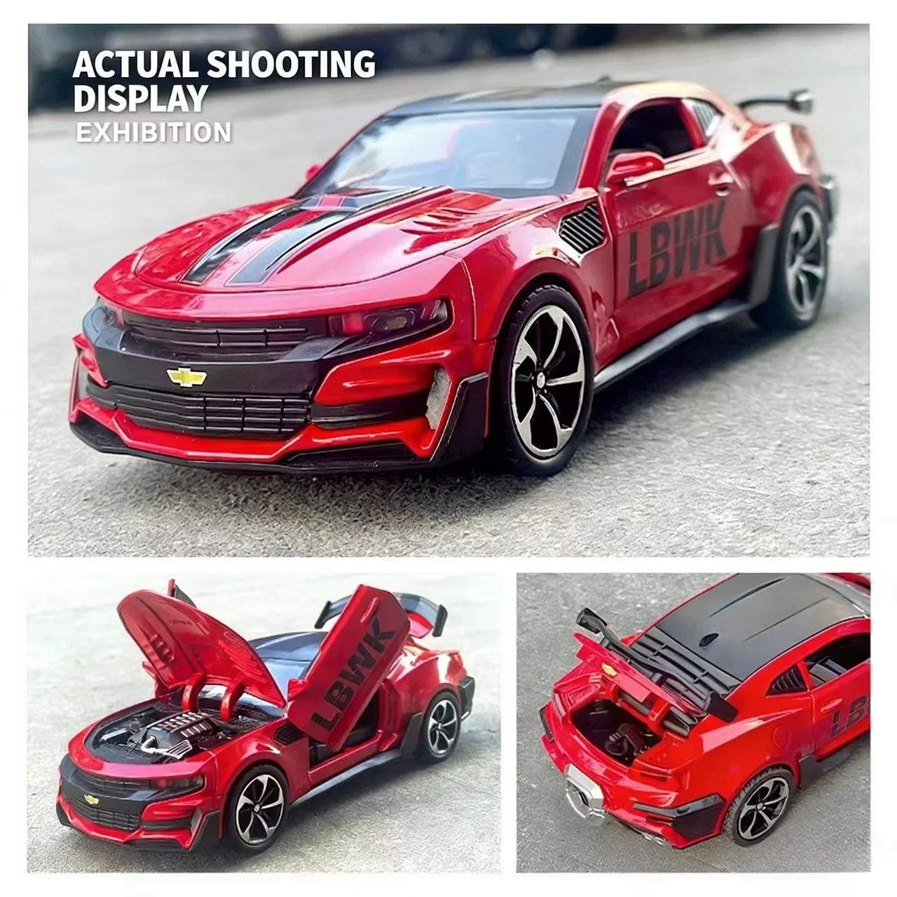 

Модель спортивного автомобиля Chevrolet Camaro Bumblebee 24 (сплав, со звуком и светом), детская развивающая игрушка-пазл, премиальный подарок на день рождения, коллекционная