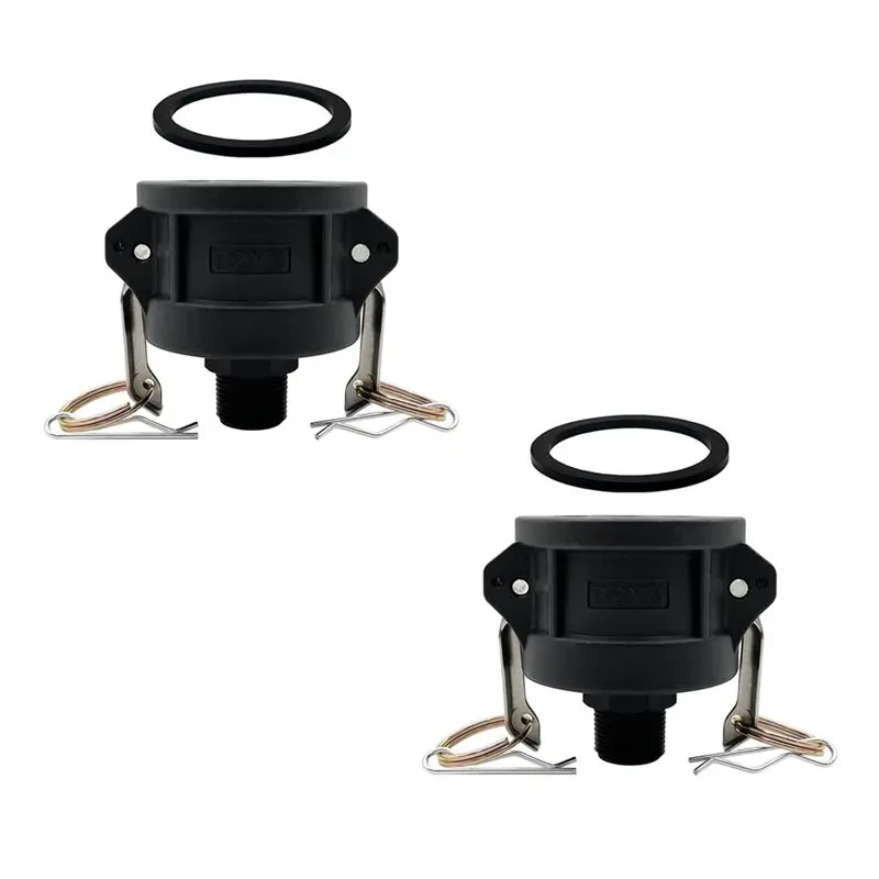 【EFFICIENT 】2 Set 2 Inch Male To 3/4 Inch Female Hose Gallon Converts With Spare Gaskets For IBC Tote Tank Adapter Fittings 275