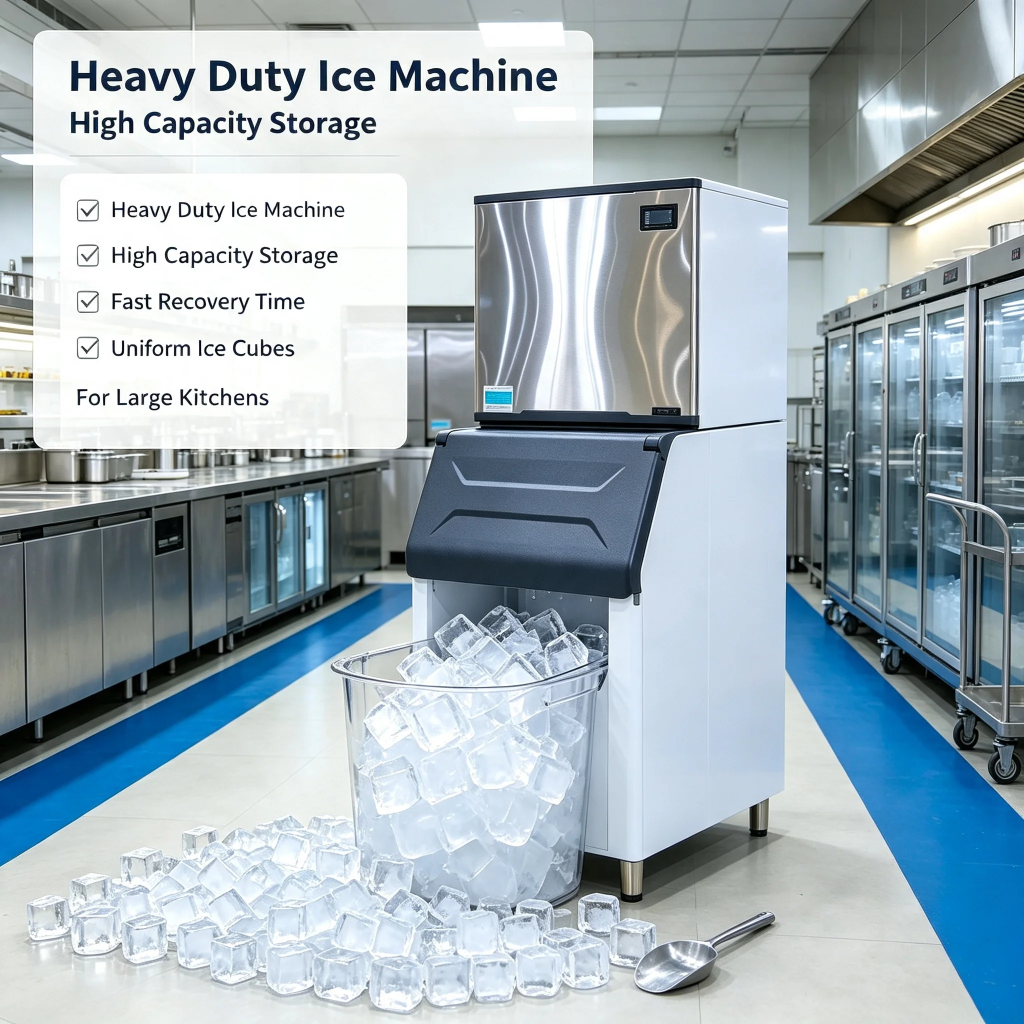 Commercial Ice Maker 200Kg Cube - Commercial Ice Machine 200kg 24H Ice