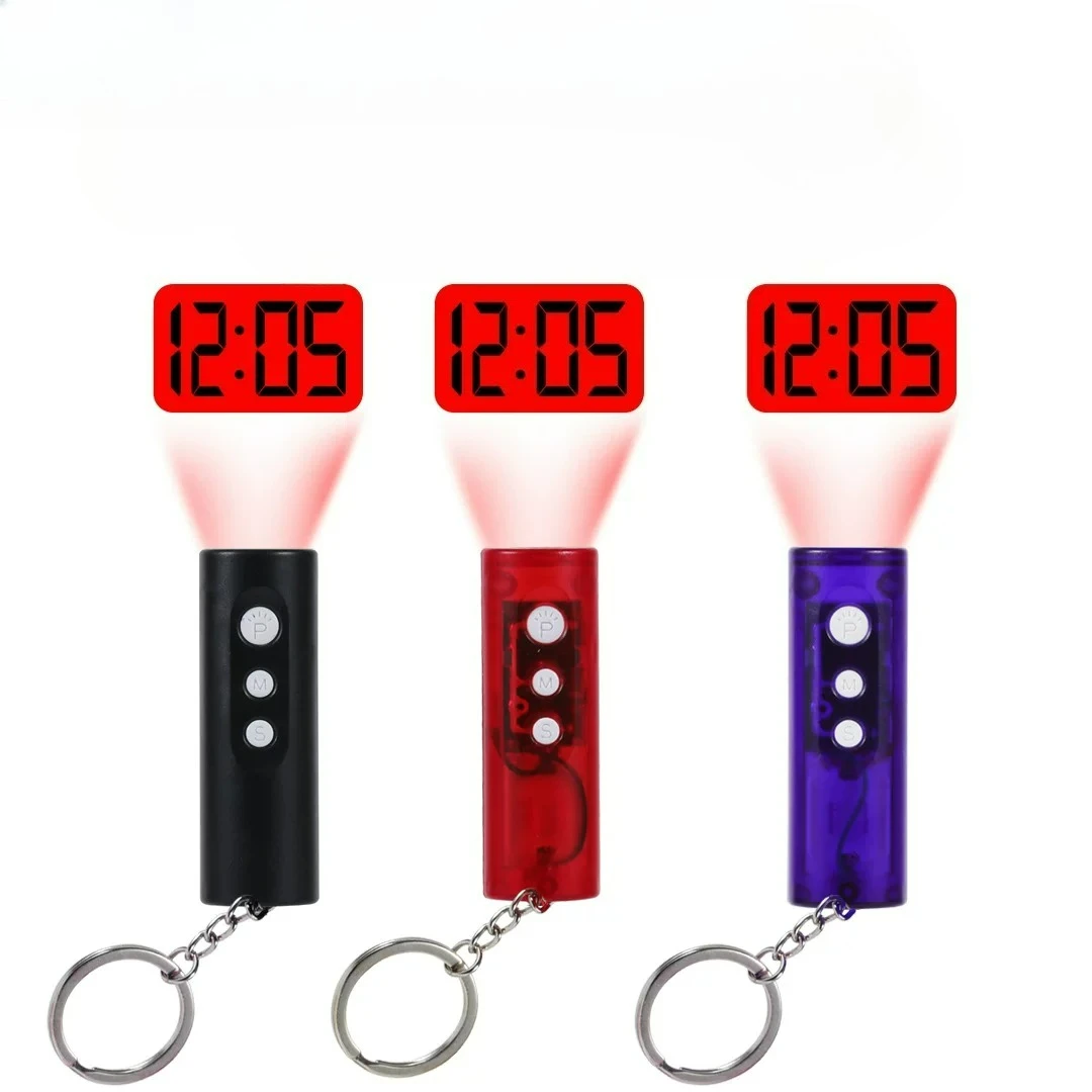 Creative Desktop Projection Digital Clock Mini Keychain Home Decoration Fun Gift