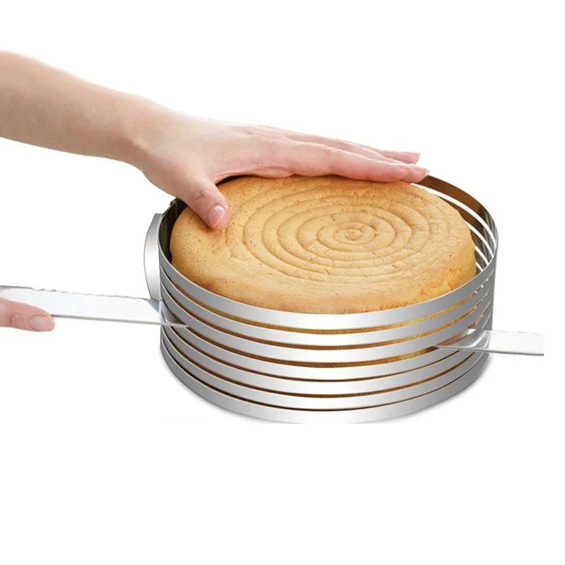 24-30cm Adjustable Round Bread Cake Cutter 6 Layers Slicer Mousse Ring Mold For Kitchen Baking Tool Confectionery Pastry Tools