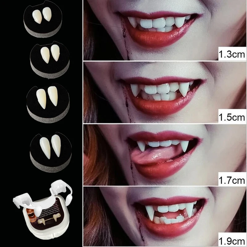 Vampire Teeth Horror Halloween Costume Props Fangs Dentures Props Cosplay Masquerade Party Decoration Fake Teeth