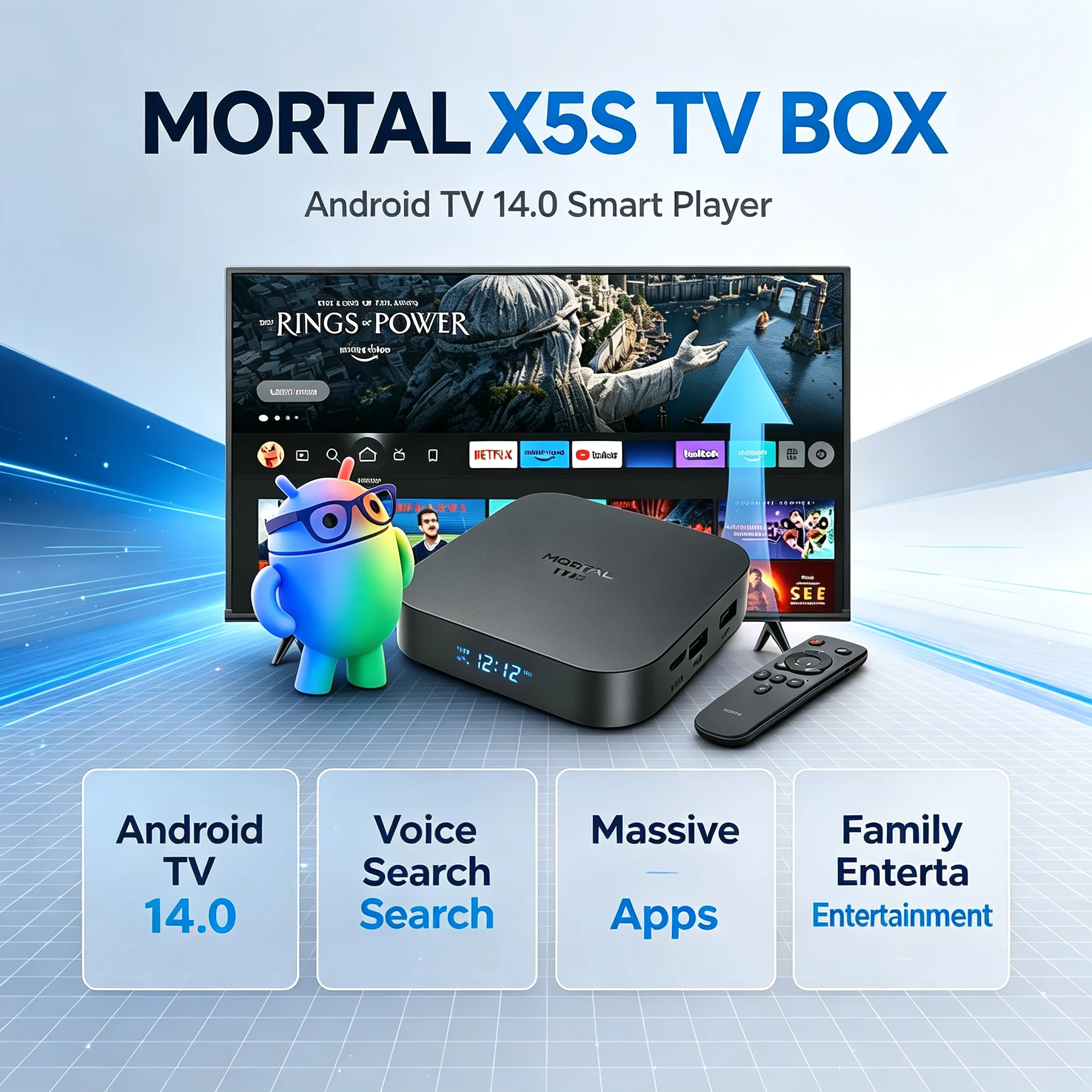 WiFi 6 BT54 TV Box Android 14 X5S 8K UHD RK3518 Dual Band 24G 5G Smooth Streaming Smart Media Player Set Top Box