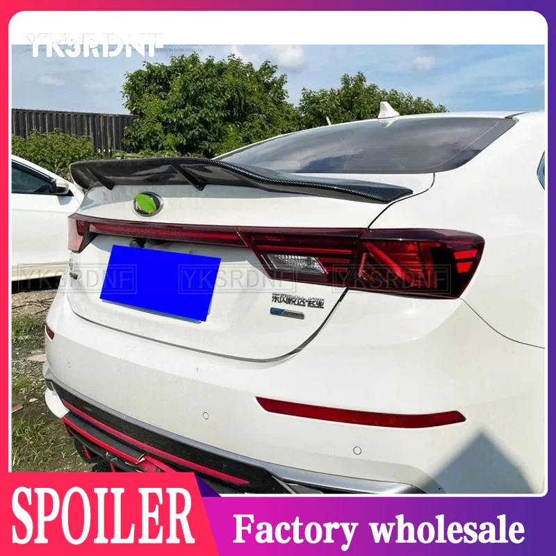 

2019 to 2021 For Kia K3 Cerato Forte Sport GT Rear Trunk Lid Boot Ducktail Spoiler Wing Black Carbon Fibe Car Tuning Accessories