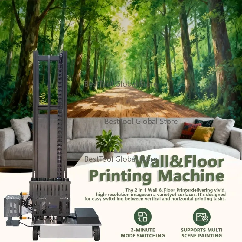 

3-D Wall Printer Port-able U-V In-kjet 2in1 Wall Floor Pri-nter Machine 3.5M 3for Di-rect Print on Ce-ramic Glass Me-tal Tile