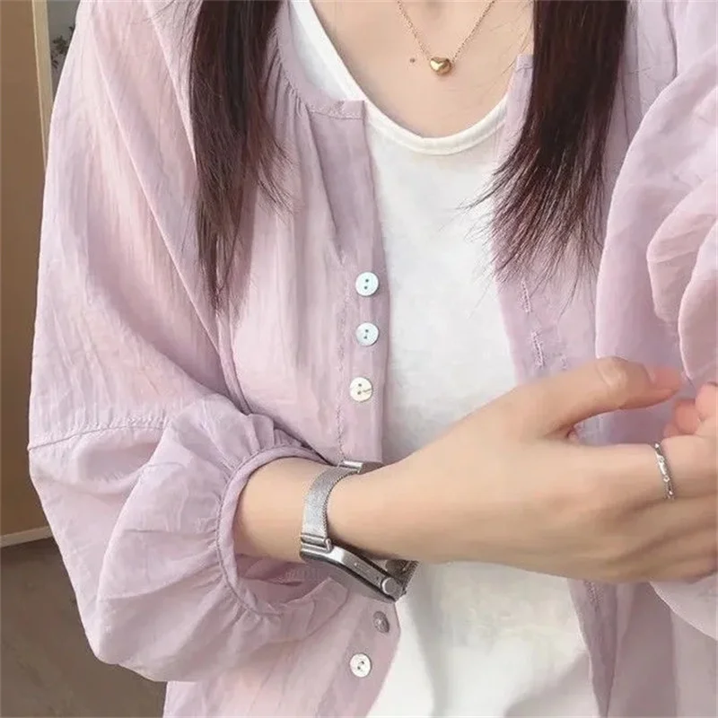 

Summer Female Thin Clothing Coat Spring Ladies Round Neck Shirt Top Women Large Size 4xl Shirt