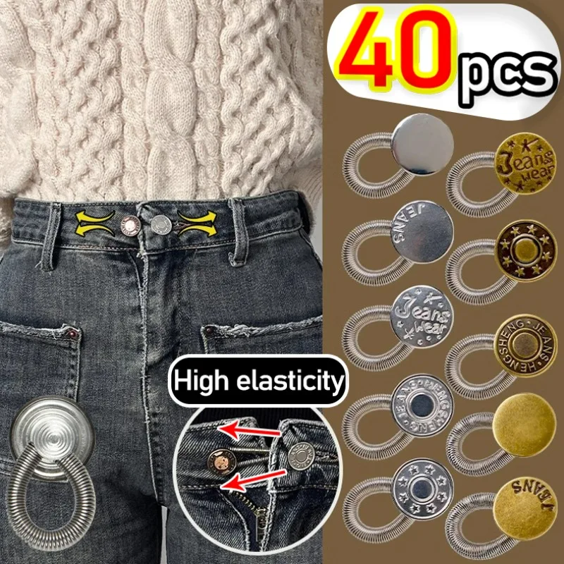 Lente Aan Te Passen Jeans Taille Knoop Uitbreiden Taille Gesp Elastische Stretching Tailleband Extender Verstelbare Broek Taille Expanders