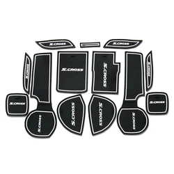 Anti-Slip Rubber Gate Slot Mat Door Groove Pad Cup Cushion For Suzuki SX4 S-Cross S Cross 2014-2023 Car Interior Mat Accessories