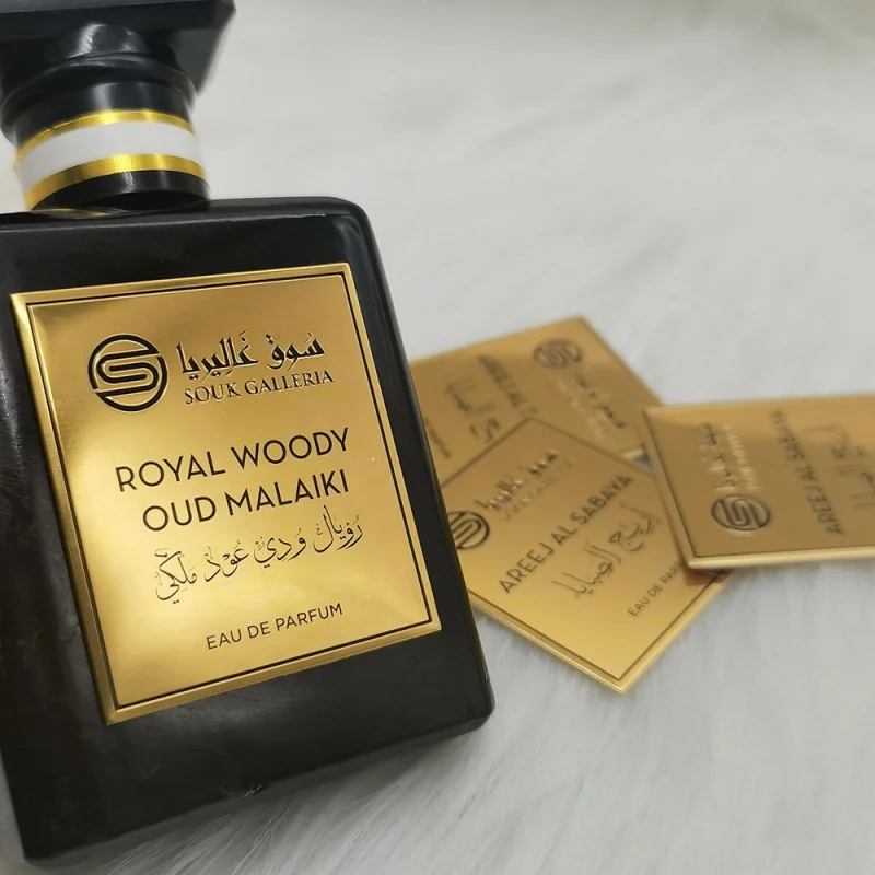 custom.2026 High Quality Luxury Self-Adhesive Metal Fragrance Label Sticker Perfume Bottles Minimum Order 500 Pcs Carto