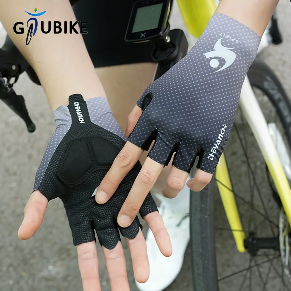 GTUBIKE 1 Paar neue Halbfinger-Handschuhe, Sommer-Fahrradhandschuhe, rutschfest, stoßdämpfend, Radfahren, fingerlos, atmungsaktiv, Fitnessstudio-Handschuhe