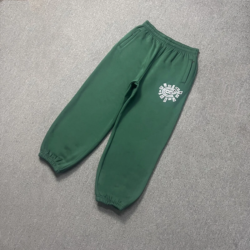 High Street Green Sweatpants ADWYSD Pants Sunroll Fleece Zipper Pocke Cleanfit Casual Trousers T Men Women