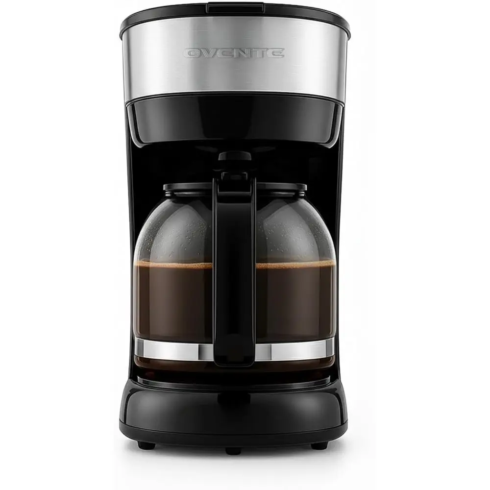 

12-Cup Borosilicate Glass Carafe Coffee Maker with One-Touch, Anti-Drip, Reusable Filter, Clear Water Gauge for Home or Office U