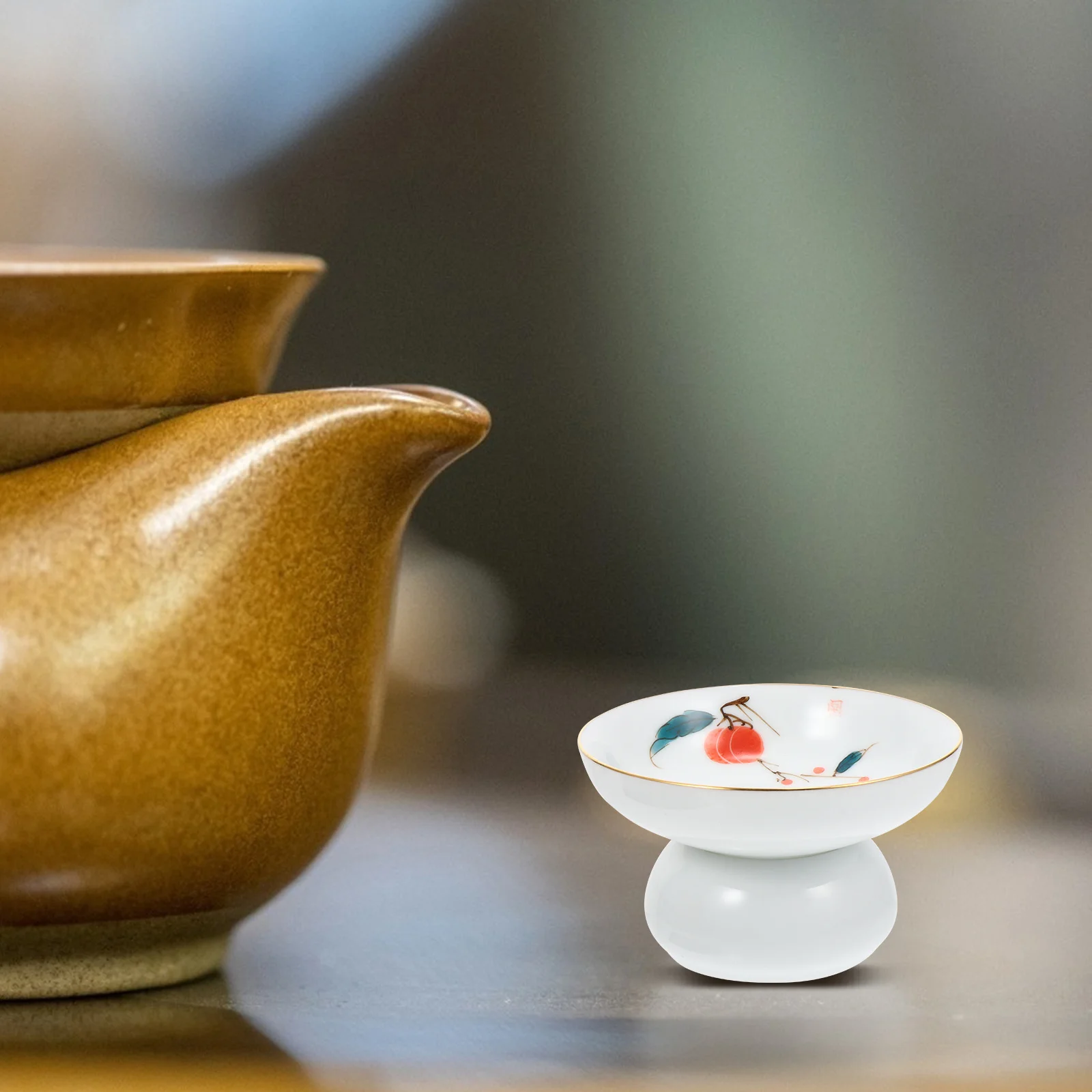 

1Pcs Hand-Painted Ceramic Tea Strainer Leaf Filter Creative Design for Home Office Jasmine Green Oolong Tea