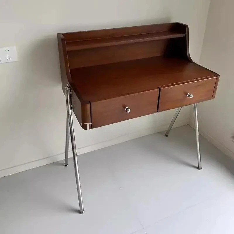 Nordic solid wood dresser bedroom French retro small apartment storage makeup table
