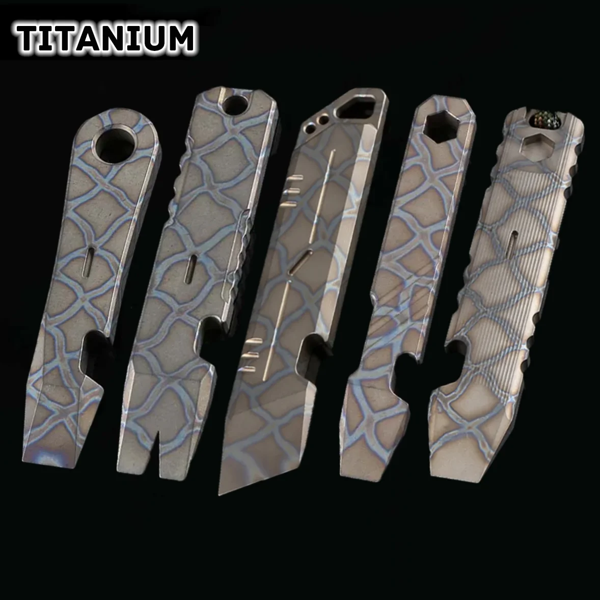 

Multifunctional Titanium Alloy Crowbar Nail Puller Wrench Screwdriver Outdoor Camping Bottle Opener EDC Pry Bar Pocket Survival