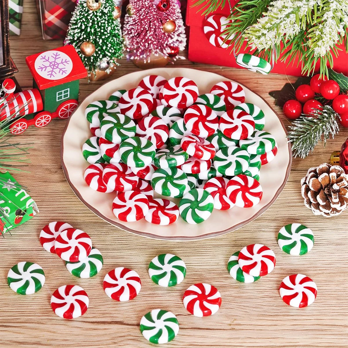 Weihnachtsdekorationen 2024, Kunststoff-Weihnachtsbonbons, hängende Ornamente für Zuhause, Party, Weihnachtsbaum, Dekore, Neujahr, Navidad-Zubehör – Detail 6