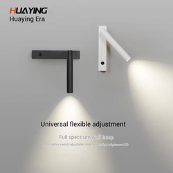 3W 5W Wall Lamp Backlight Rotation Adjustable Light Hotel Bedroom Bedside Study Reading Sconce Lamp With Switch Northern Style
