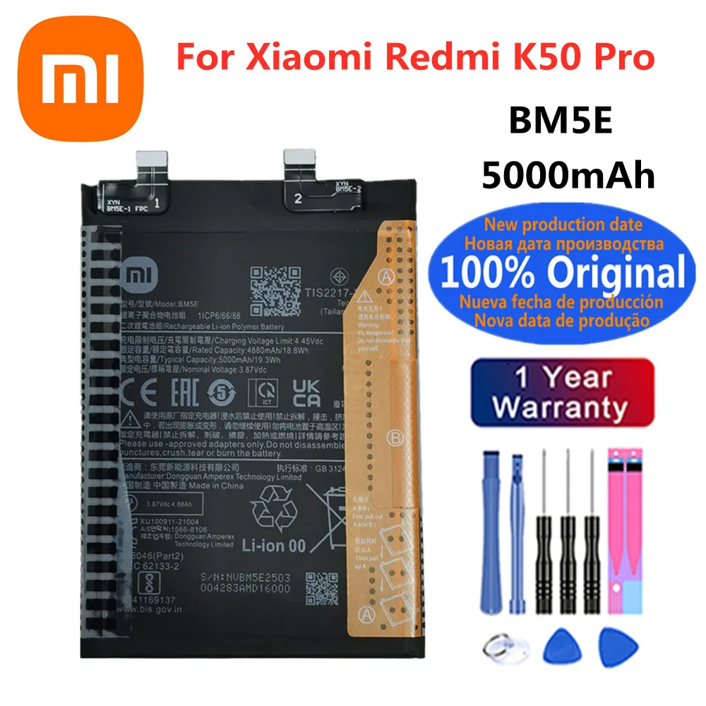 BP48 BP49 BM5E BM5F Original Battery For Xiaomi K40S K50 Pro K50Pro /K50 Game / Mi Poco F4 GT Phone Batteries + Free Tools - Image 4
