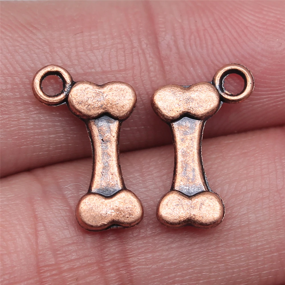 WYSIWYG 20pcs 16x10mm Pendant Bone Bone Charm Pendants For Jewelry Making Antique Silver Color Dog Bone Pendants