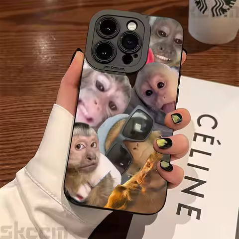 Funny Creative Monkey Pattern Case For Samsung Galaxy S25 S24 Ultra S23 Plus S22 S21 FE S20 A55 A54 A15 A35 Shockproof Cover