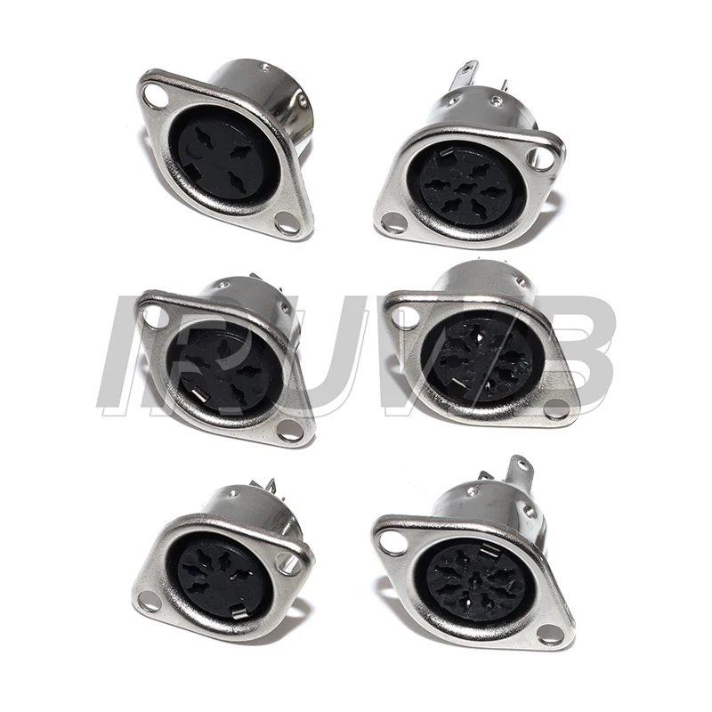 5PCS Panel Mount Female Jack DIN Adapter MIDI Cable Connector 3PIN 4PIN 5PIN 6PIN 7PIN 8PIN