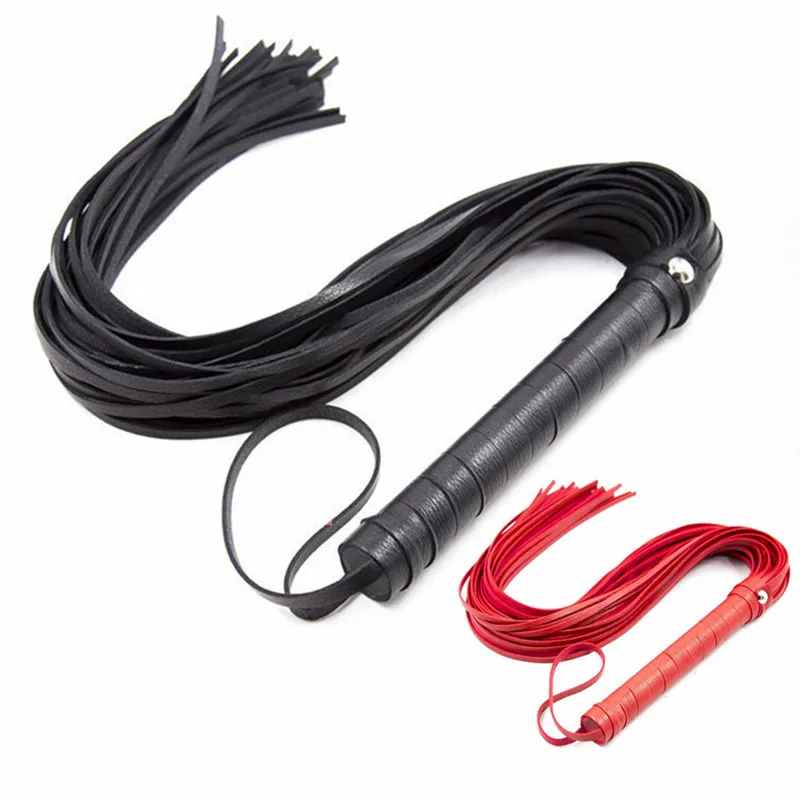 Black Red High Quality Pu Leather Paddle Horse Whip Leashes Riding Crop Equestrianism Submissive Horse Crop