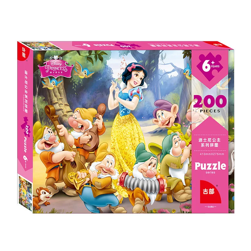 Disney Frozen Cartoon Series Puzzle Set for Children, Princess, 200 Paper, Boxed, Party Toys, Holiday, Birthday Gifts