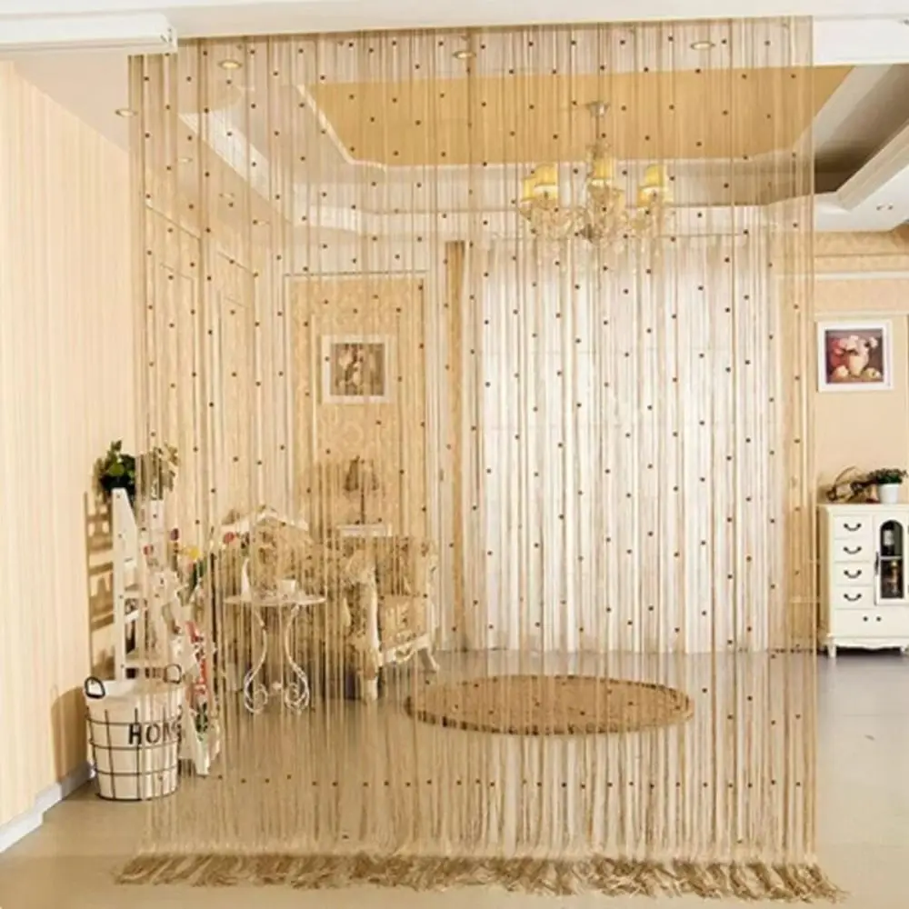 

Shiny Crystal Beads String Curtain Solid Color 1*2M Door Curtain Room Divider Elegant Tassel Window Curtain Home Decor