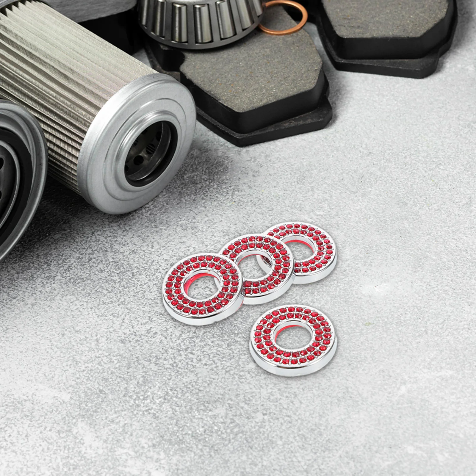 

4Pcs Car Door Lock Covers Zinc Alloy Rhinestone Protective Caps Interior Decor Fits Car Door Latch Cover