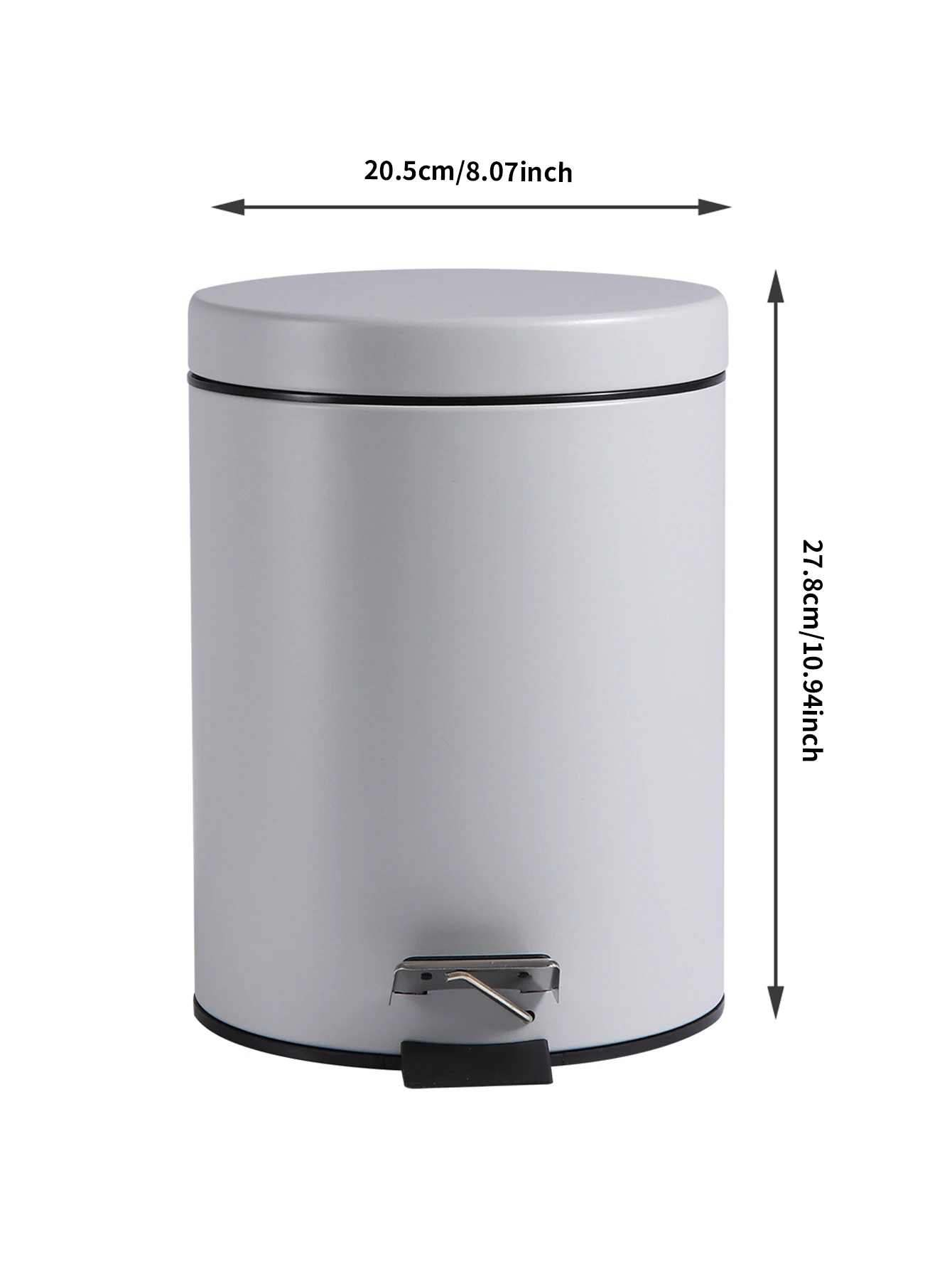 Round Metal Trash Can with Pedal 5 Liter Garbage Container Bin with Removable Inner Wastebasket for Bathroom Bedroom Kitchen