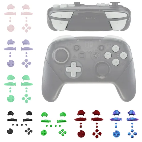 eXtremeRate Juego completo de botones de repuesto con herramientas para controlador Nintendo Switch Pro, reparación de llaves ABXY D-pad ZR ZL L R