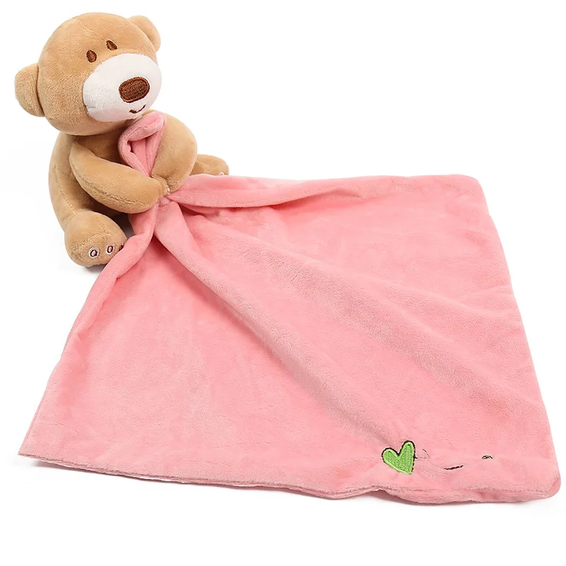 Bear Creative Modeling Cartoon Cute Boy and Girl Soft Non-shedding Cotton Comfortable Gauze Comforter Baby Sleeping Doll