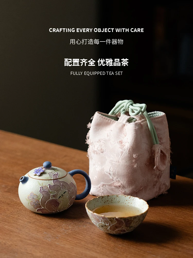 Hand Painted Nine Tail Fairy Xi Shi Pot Tea Cup Travel Ceramic One Storage Bag Single Drink Making Device