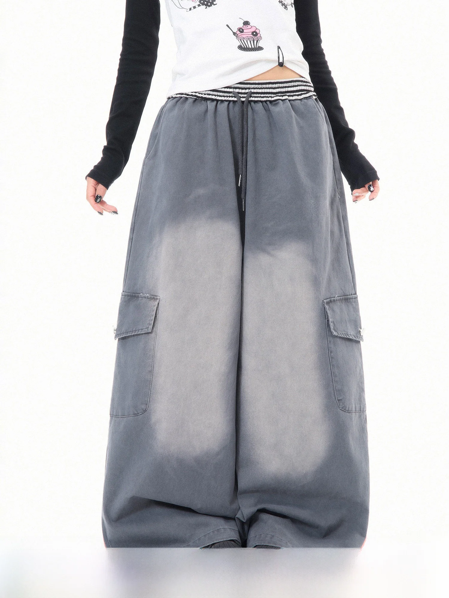 

Ретро-джинсы в американском стиле с полосатыми вставками, женские повседневные свободные прямые брюки с широкими штанинами, эффект стройности