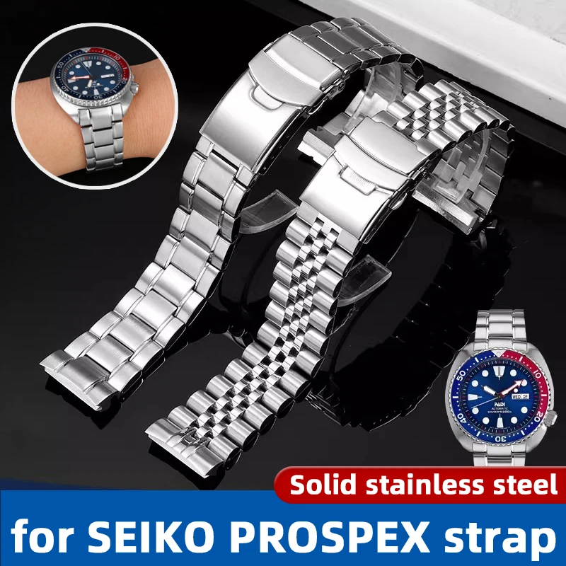 22mm Metal Solid Stainless Steel Strap For Seiko Prospex Abalone Turtle SRPA21 SRP777 SRPC25 SRP773 SRP775/779 Diving Wristband