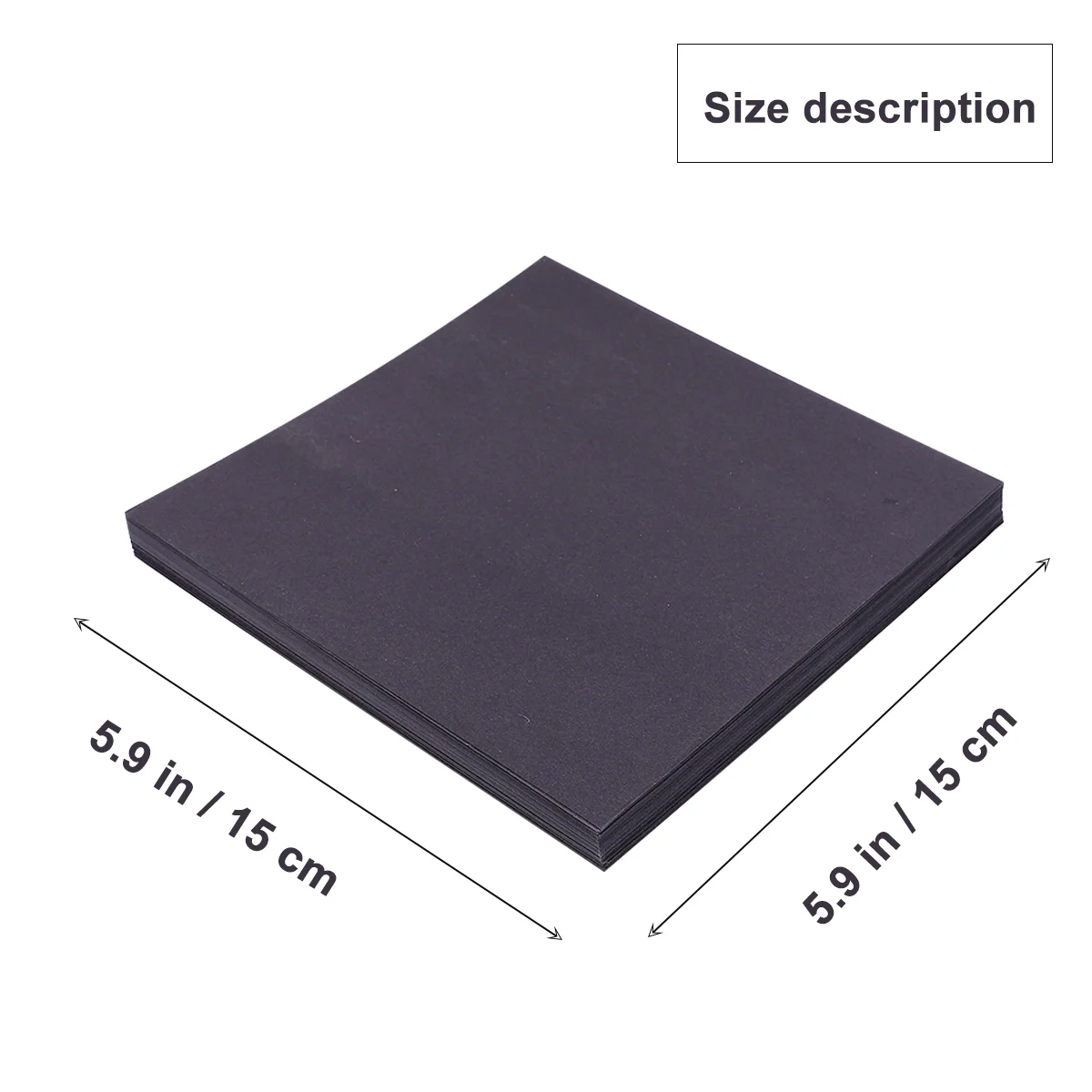 100 Pcs Double Sided Square Origami Paper Crane Sheet Crafts Folding Black Child