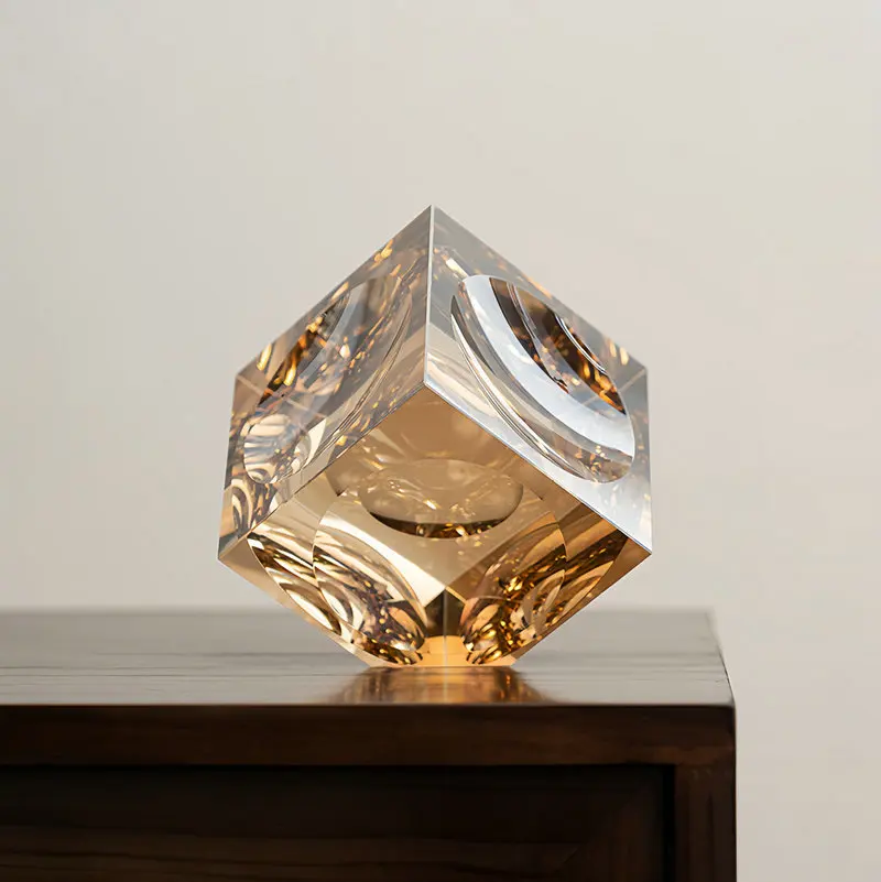 Light luxury minimalist geometric square crystal cube decoration tea table desktop foyer bedroom BB482RQ