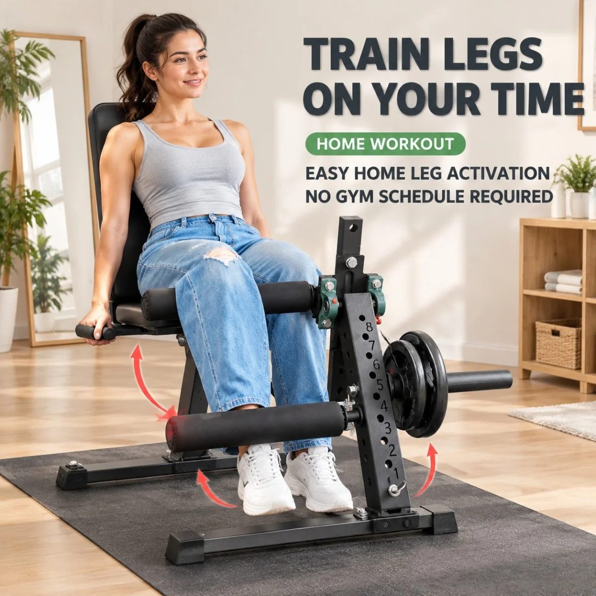 Leg Trainer Home Gym Multifunctional Leg Flexion Extension Muscle Stretching Fitness Equipment