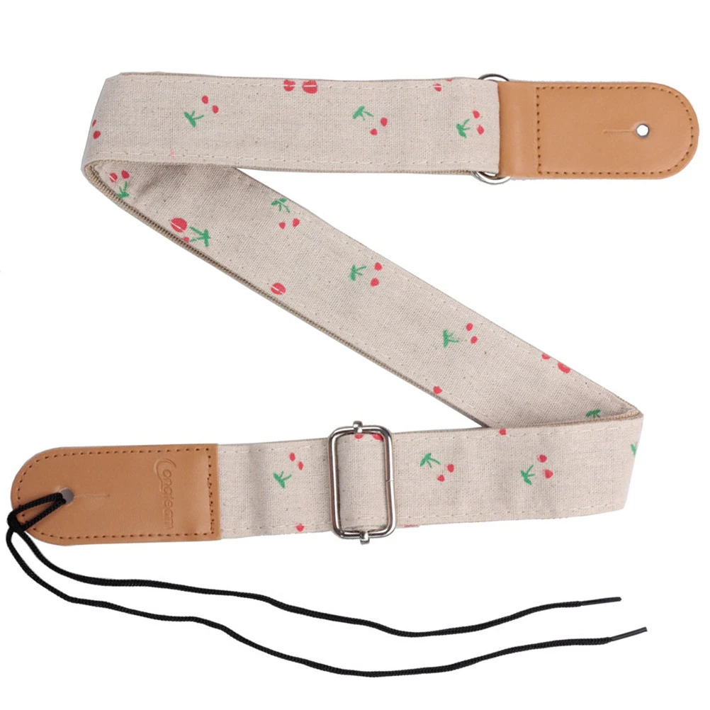 

Ukulele Guitar Strap Adjustable Shoulder Belt Pu Replacement Part Cotton Linen Vintage Decor Folk Guitar Supplies Bass Straps
