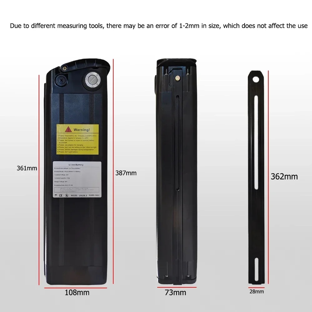 High-power 18650 Lithium ion battery pack 100% Original 36V  30Ah Silver Fish Style batteria，500W 750W 1000W