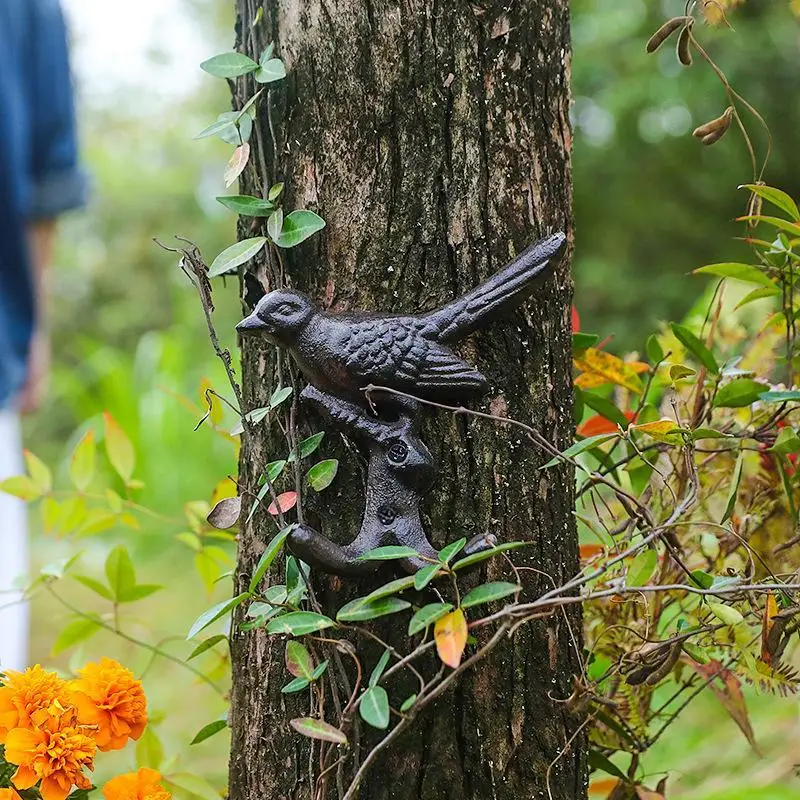 Cast Iron Bird Shaped Wall Hook Rust Resistant Vintage Look For Outdoor Home Garden Decor
