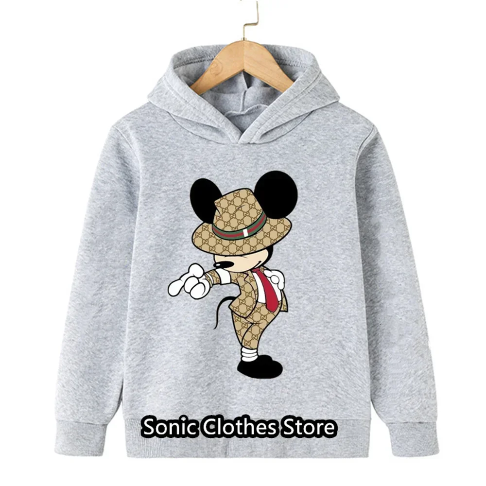 Kids Mickey Mouse Hoodies Minnie mouse Sweatshirt Baby Boy Clothes Long Sleeve Tops Cute Children Spring Costume Girls Clothing