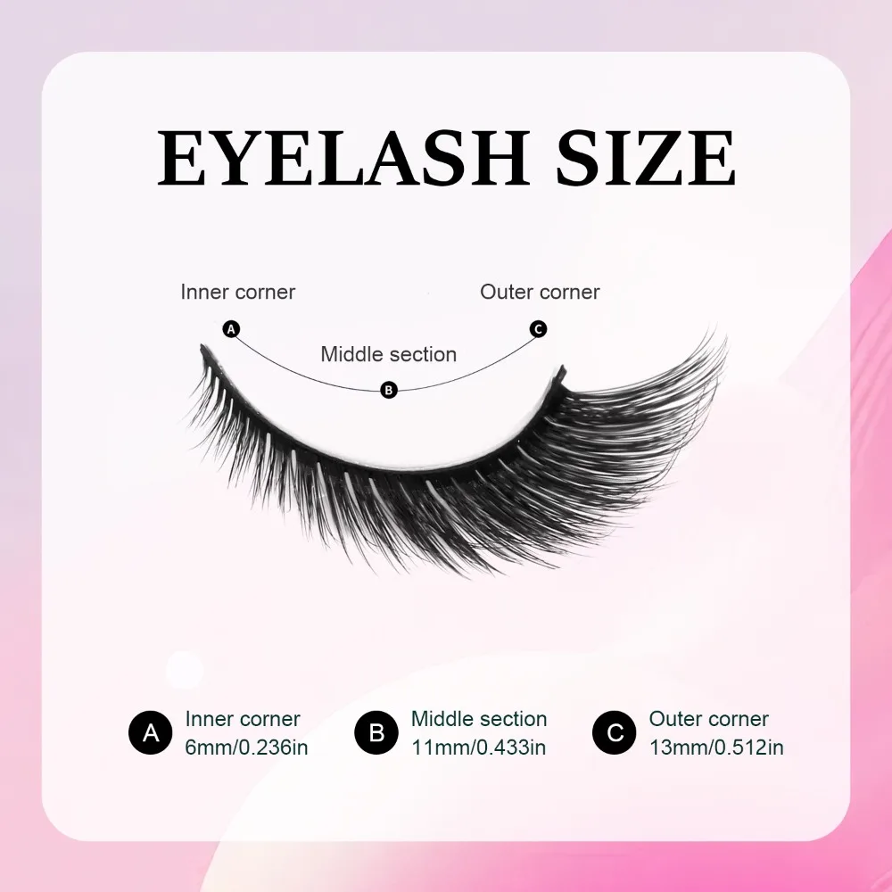 3/10 Paar 3D-Katzenaugen-Wimpern, natürliche lange falsche Wimpern mit geflügelten Enden, gefälschte Manga-Wimpern, Wimpernverlängerungen, Frauen-Make-up-Werkzeug