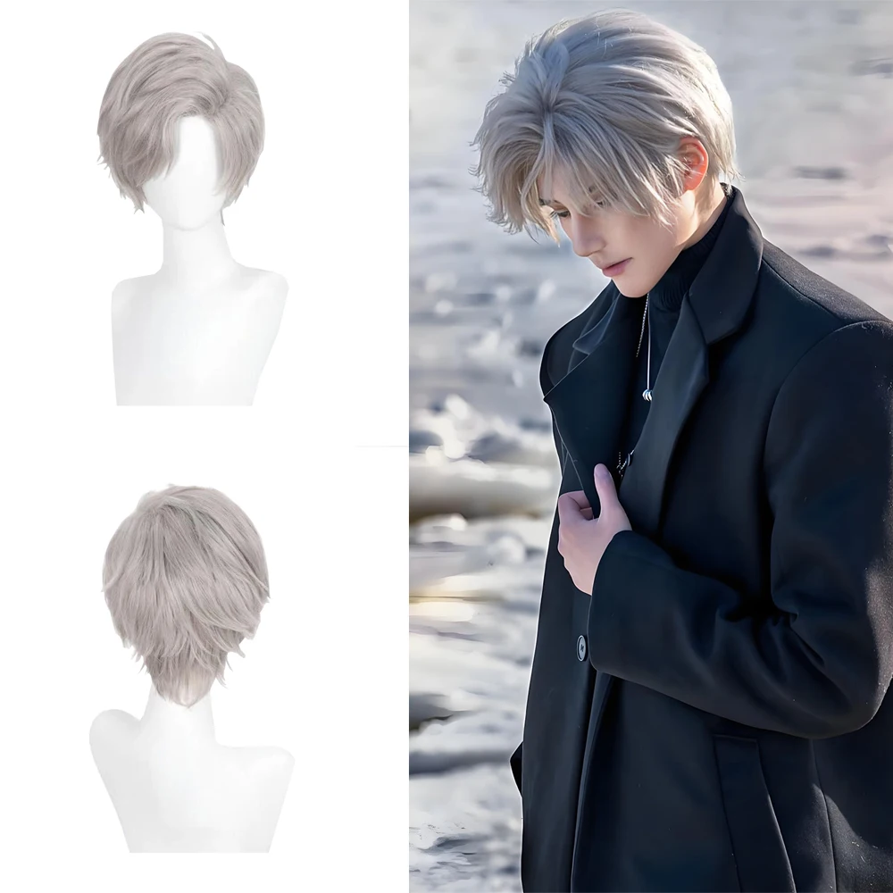 Anime Game Love And Deepspace Xavier Sylus Rafayel Cosplay Synthetisch haar 10-inch Universeel Kort Halloween Dagelijks Pruik Natuurlijk