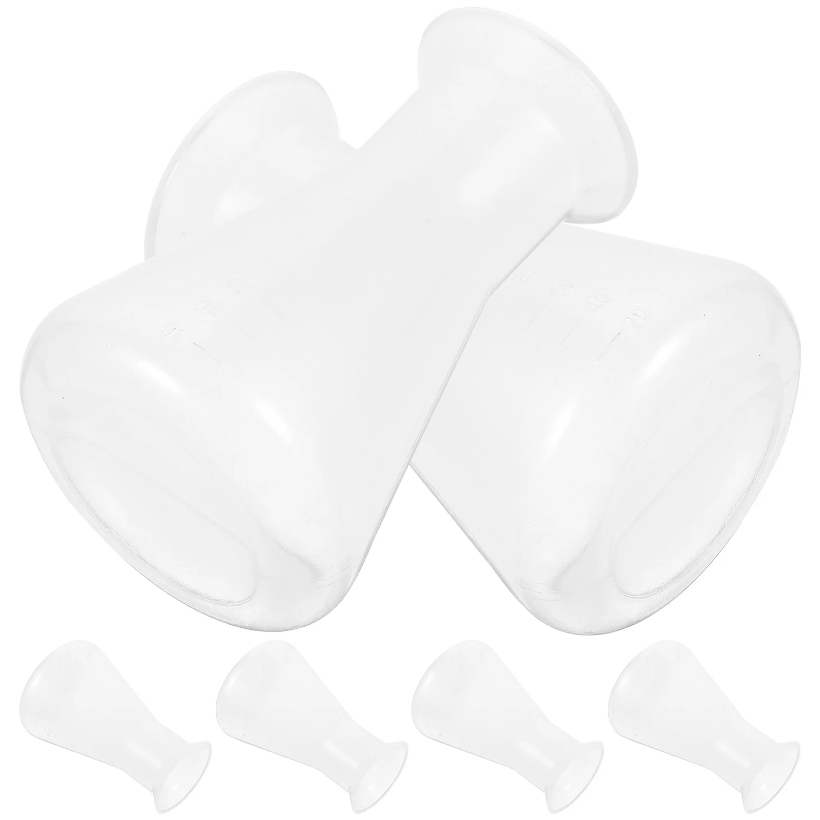 6 Pcs Flasks Laboratory Erlenmeyer Plastic Scale Chemistry 100ml Science Conical